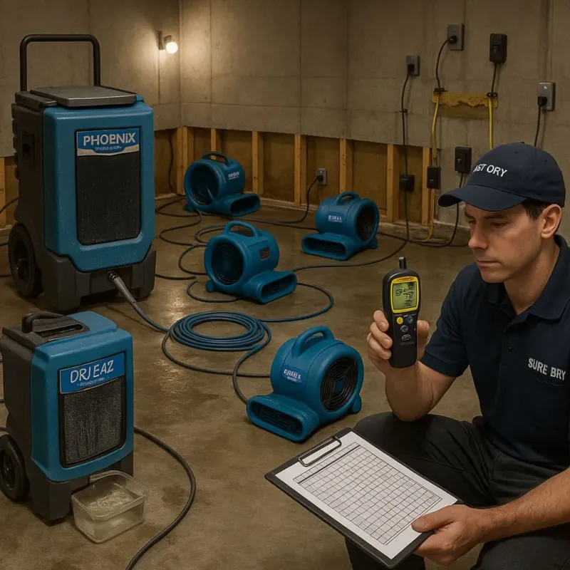 Structural Drying and Dehumidification process in Campbellsville, KY